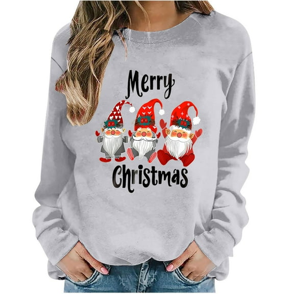 Women Christmas Tree Printed Tshirts Sweatshirt 2025 Cardigan Sweaters Long Fashion Hoodies & Sweatshirts Long Sleeve Pack