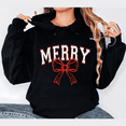 thumbnail image 1 of Women Christmas bow letter graphic Trendy Comfortable and well-fitting Hooded long-sleeved black S-2XL, 1 of 7