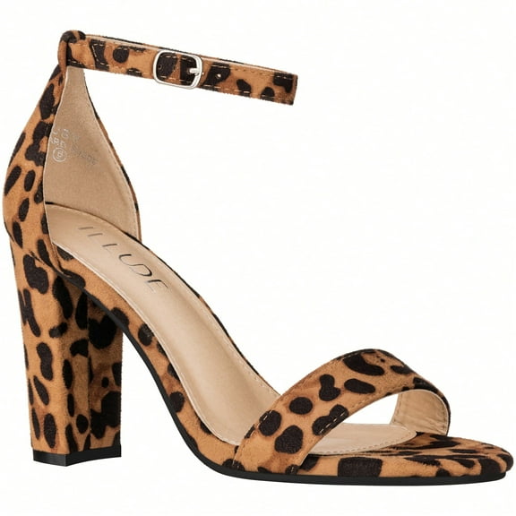 Women Chunky Heeled Ankle Strap Sandals Elegant Single Band Buckle Decor Sandals High Heel Sandals Open Toe Ankle Strap Sandals Heels