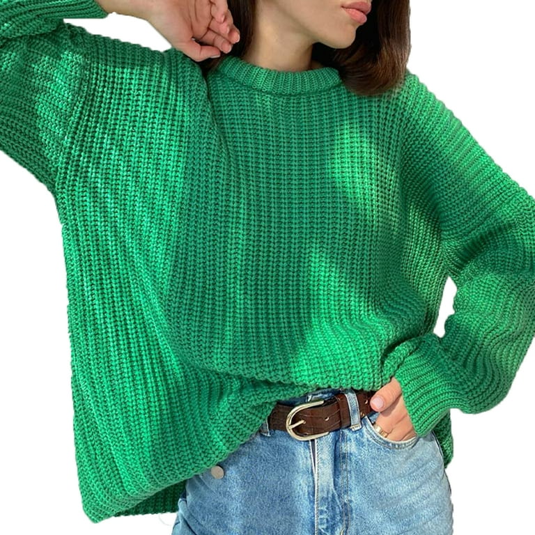 New Solid Color O-Neck Puff Sleeve Sweater New Solid Color O-Neck Puff Sleeve Sweater