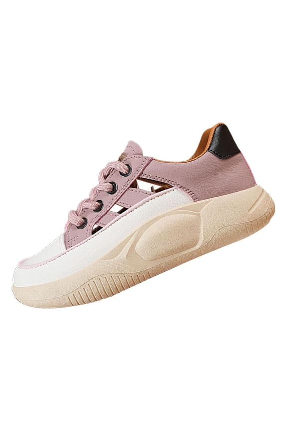 Women Chunky Sneakers Female Summer Shoes PU Fashion Breathable Thick Soled Lace 38