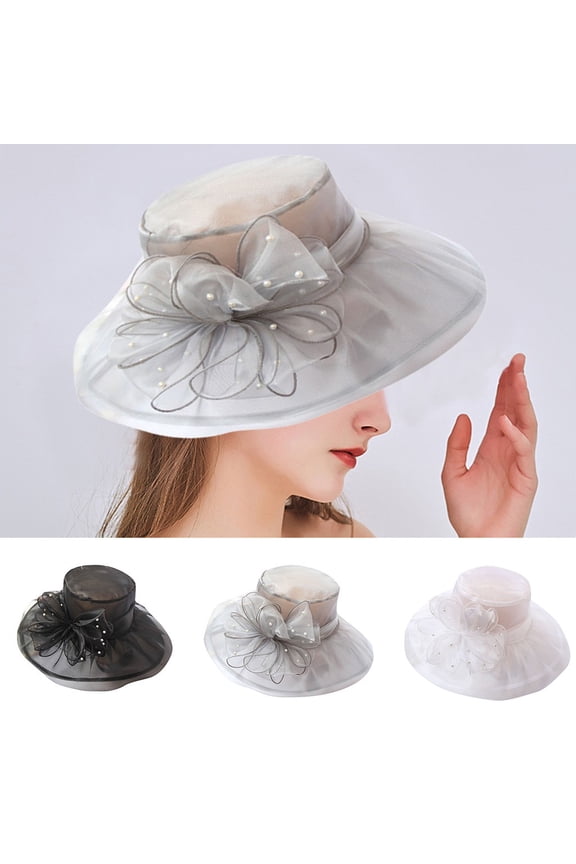 Women Church Daily Cap Fascinator Bridal Tea Party Wedding Hat Vintage Pearl Floral Mesh Veil Headpiece for Formal Events and Special Occasions