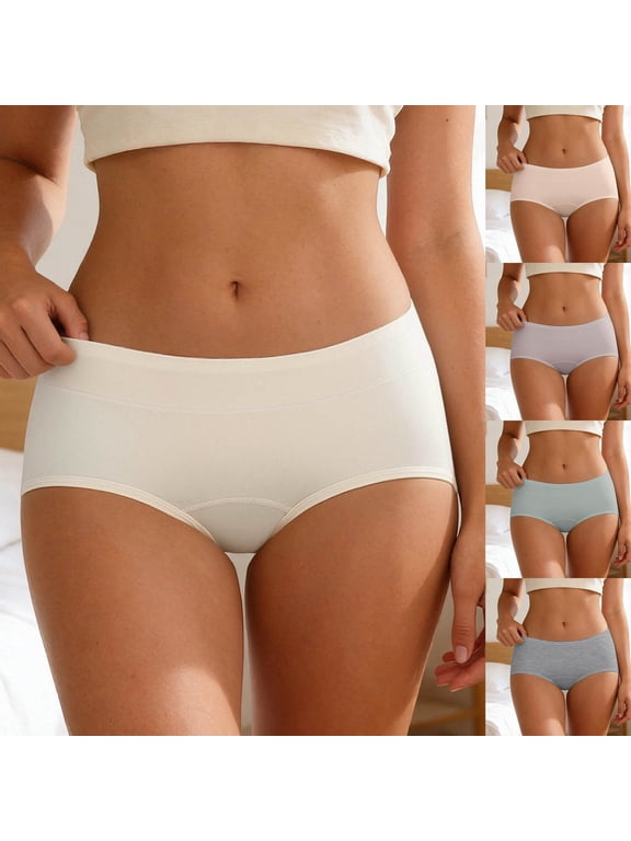 Women Class A Soft Cotton Briefs Antibacterial 100% Cotton Extended Gusset Skin Friendly Breathable Gentle Care Comfortable All Day Wear Underwear For Daily Use