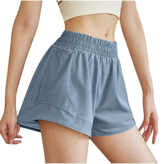 Women Classic High Rise Running Shorts with Liner Quick Dry Breathable Tennis Shorts Loose Fit Athletic Workout Shorts, Side Pockets for Gym Track Sports
