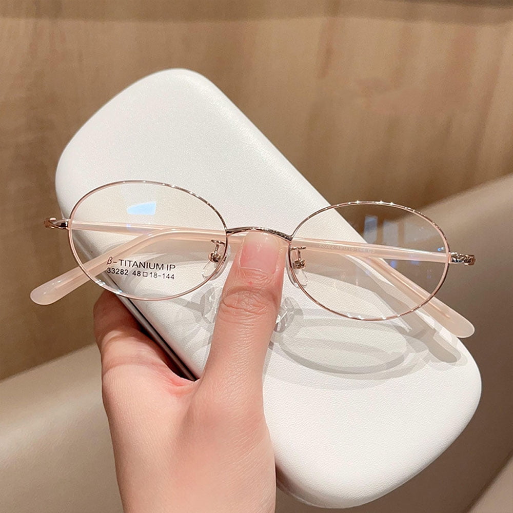 Women Classic Oval Small Retro Gold Tortoiseshell Glasses Frame