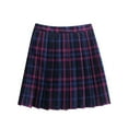 thumbnail image 1 of Women Classic Plaid Skirts Trendy Pleated A-Line Uniform Mini Skirt with Bow Ties and Ties, 1 of 4