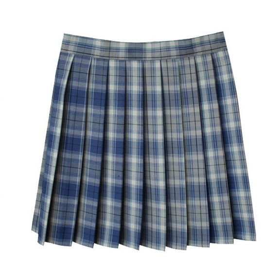 Women Classic Plaid Skirts Trendy Pleated A-Line Uniform Mini Skirt with Bow Ties and Ties