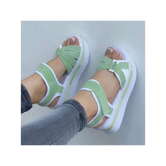 Women Classic Platform Wedge Sandals Casual Summer Adjustable Heel Height Travel Outdoor