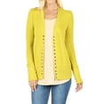 thumbnail image 1 of Women Classic Thin Snap Button Front V-Neck Button Down Long Sleeve Ribbed Knit Cardigan, 1 of 5