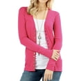 thumbnail image 1 of Women Classic Thin Snap Button Front V-Neck Button Down Long Sleeve Ribbed Knit Cardigan, 1 of 5