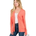 thumbnail image 1 of Women Classic Thin Snap Button Front V-Neck Button Down Long Sleeve Ribbed Knit Cardigan, 1 of 5