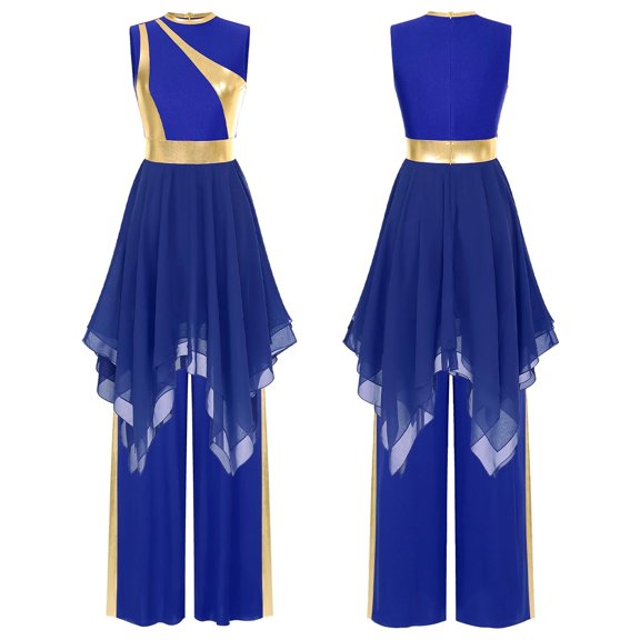 Women Classical Contemporary Lyrical Dance Practice Mesh Liturgical Praise Performance Wear