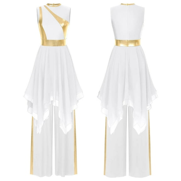 Women Classical Contemporary Lyrical Dance Practice Mesh Liturgical Praise Performance Wear