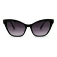 thumbnail image 1 of Women Classy Oversize Horned Cat Eye Chic Diva Sunglasses Black Smoke, 1 of 4