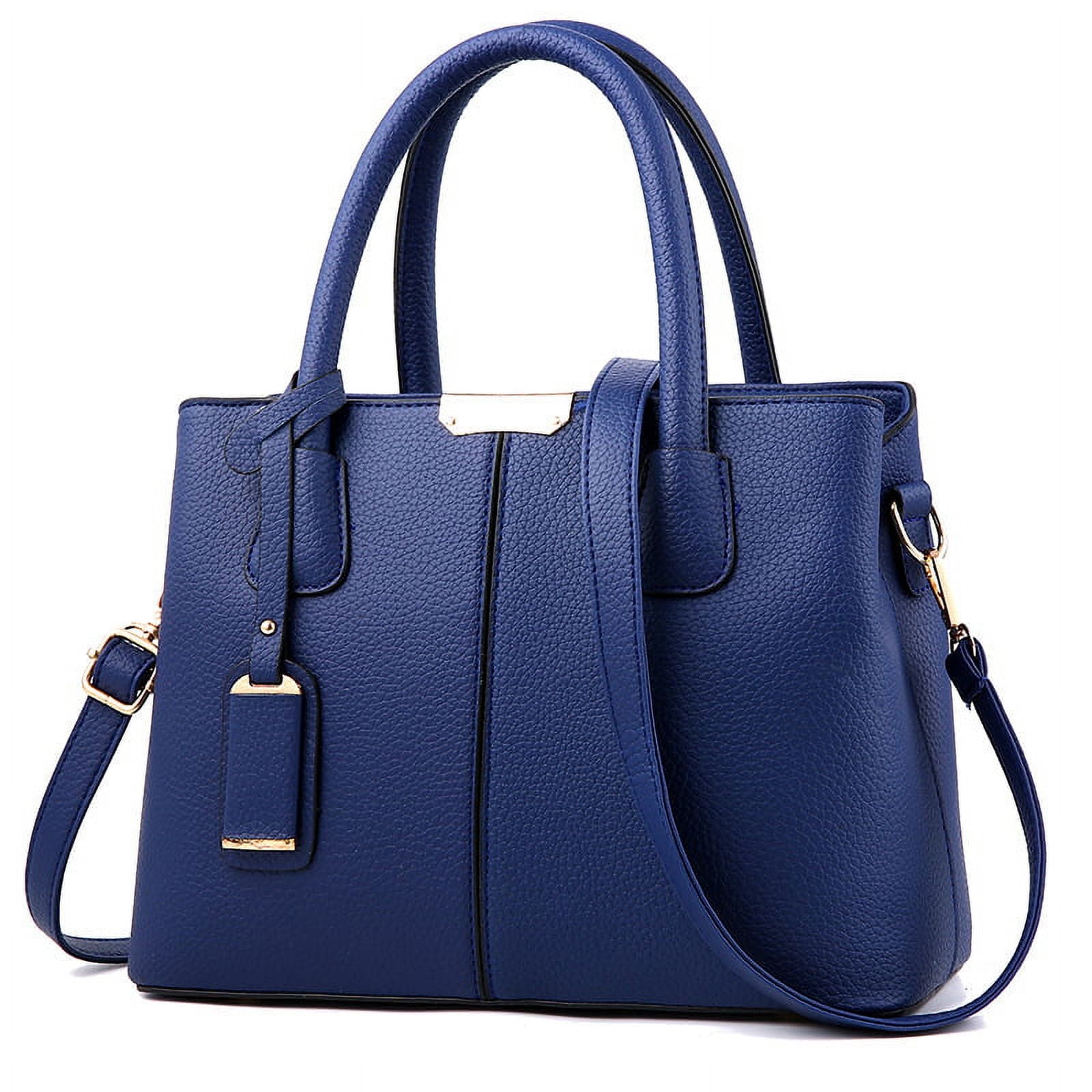 Women Classy Satchel Handbag Tote Purse Solid Soft Leather Handle Bag ...