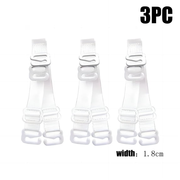 Women Clear Bra Straps 3 Pairs NonSlip Adjustable Strapless Bra Accessory Elastic Shoulder Holder, CL4