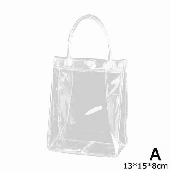 Women Clear Pvc Tote Bag Shoulder Handbag Transparent Beach Clutch Tote Bag