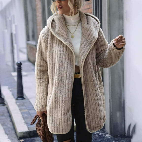 Women Clearance All 2024! Plus Size Fall Coats for Women, Women's Solid Color Pocket Recreational Long Sleeve Tops Gift for Girls Fall, Winter Gift for Women