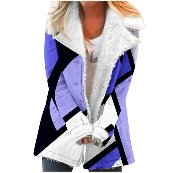 Women Clearance All 2024! Plus Size Winter Coats for Women, Women Plus Size Winter Warm Composite Plush Button Lapels Jacket Outwear Coat Shacket Jacket for Fall, Winter Gift for Women