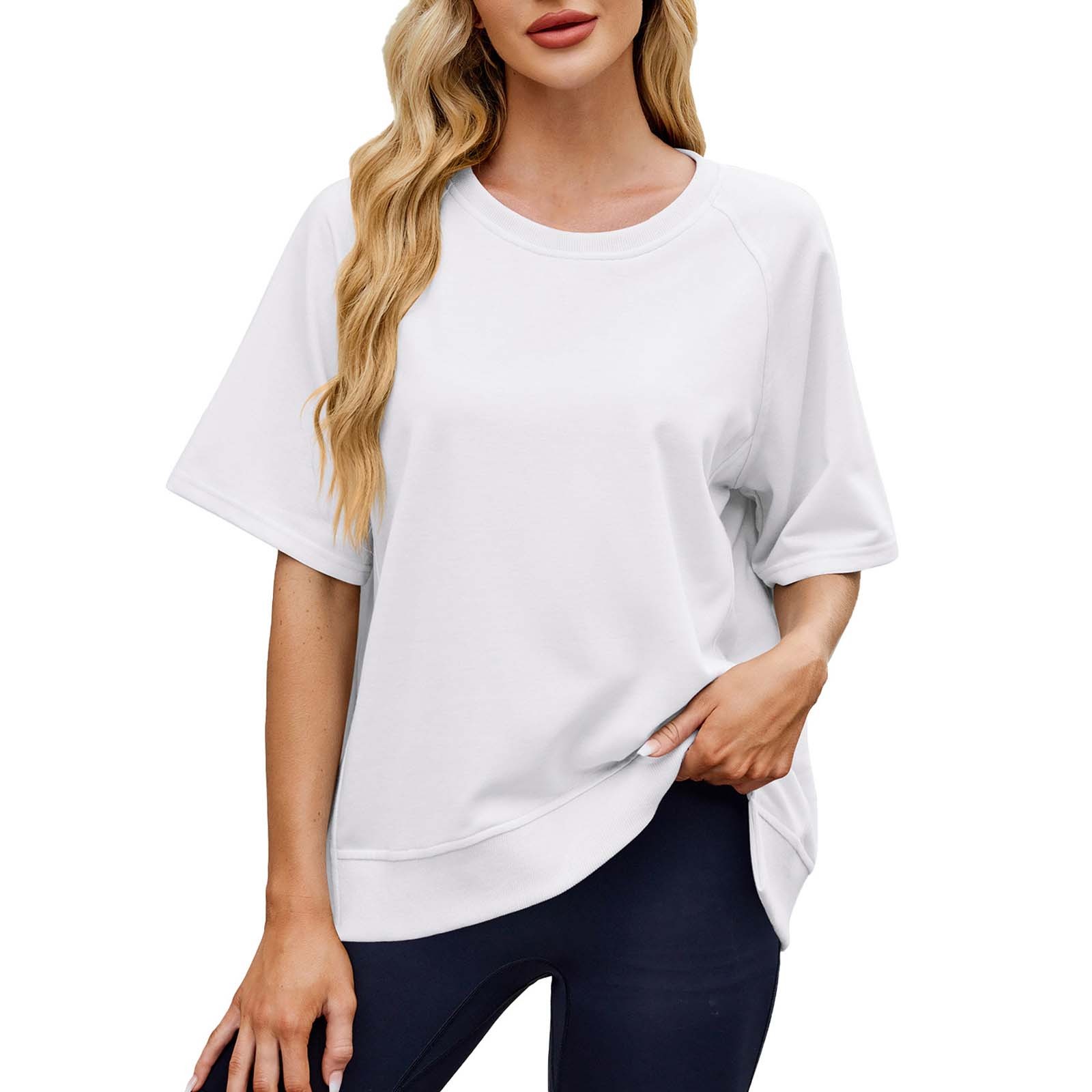Women Clearance Black Sweatshirt Women Solid Color Threaded Round Neck ...