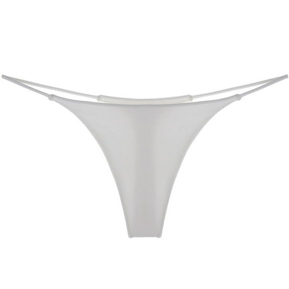 Women Clearance Cqxid525 Women Pantie Women Double Strap Thong Low Waist Double Cotton T Shape Panties Stretch Panties White
