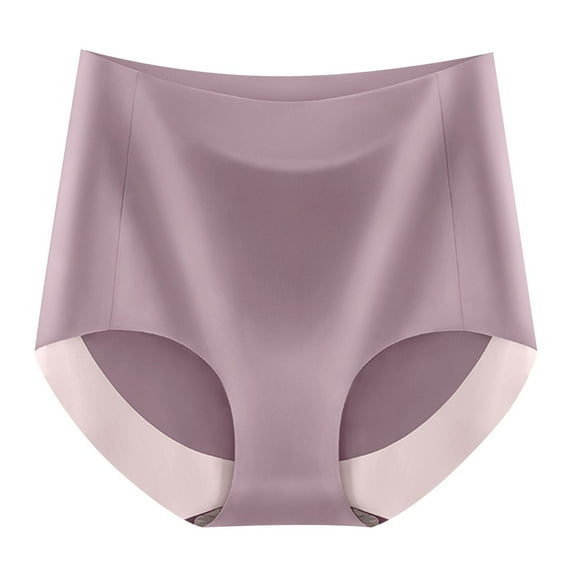 Women Cqxid525 Women's Cotton Brief Underwear Breathable Wicking Microfiber Briefs High Waist Ice Silk Seamless Panties for Women High Waisted Purple