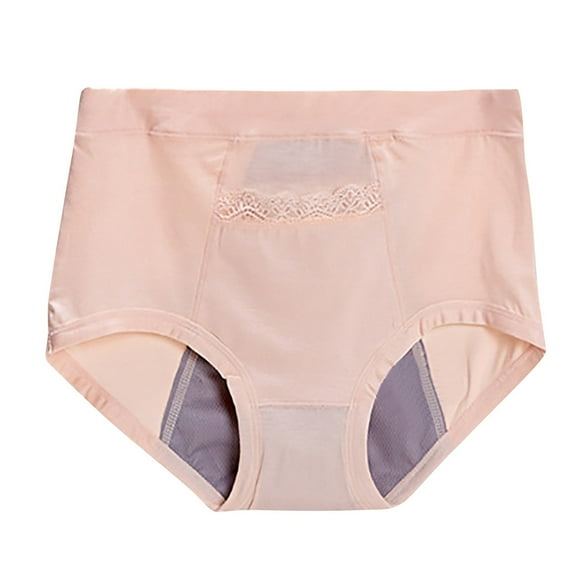 Women Clearance Cqxid525 Women's Cotton Underwear Women's Large Textile Underwear Pocket for Menstruation Warm High Waist Anti Side Leakage Big Aunt Sanitary Pants Underwear Soft Briefs Brown