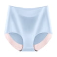 thumbnail image 1 of Women Cqxid525 Women's Panties Breathable Wicking Microfiber Briefs High Waist Ice Silk Seamless Panties for Women Blue, 1 of 7