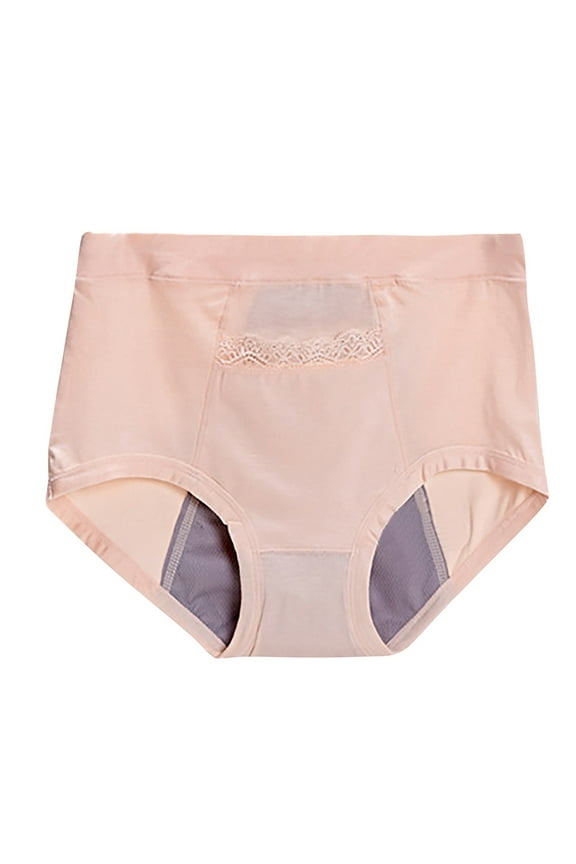 Women Clothing Cqxid525 Women's Seamless Underwear Women's Large Textile Underwear Pocket for Menstruation Warm High Waist Anti Side Leakage Big Aunt Sanitary Pants Underwear Brown