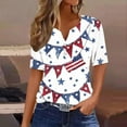 thumbnail image 1 of Women Patriotic Shirts for Women Short Sleeve 4Th of July Tops V Neck American Flag Shirt Star Striped Graphic Blouse Usa T Shirt Ofertas En, 1 of 5