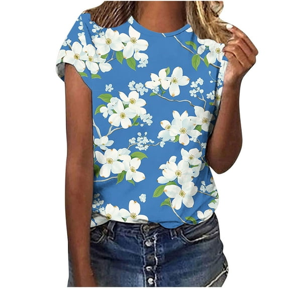 Women Clothing Women's Clothing Plus Womens Shirts Short Sleeve Dressy White Crewneck Tee Women Women Summer Shirts Cotton