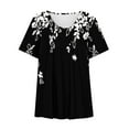 thumbnail image 1 of Women Shirts Plus Size Short Sleeve V-Neck Blouse Pullover Tee Tops, 1 of 6