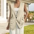 thumbnail image 1 of Women Clearance Women's Blazers & Suit Jackets Women's Sleeveless Short Sleeve Work Waistcoat Slim Elegant Coat, 1 of 8