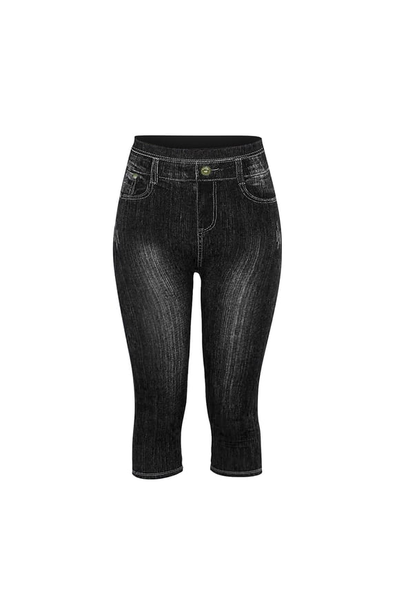 Women Clothing Women's Jeans Slim Denim Printed Bottom Pants High Waist Casual Seven Pants Female Women Blendingpants