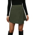 thumbnail image 1 of Clothing 2025 Women's Shorts Women's Basic Suede High Waist A Line Mini Pencil Bodycon Skirt Women Blendingpants, 1 of 5