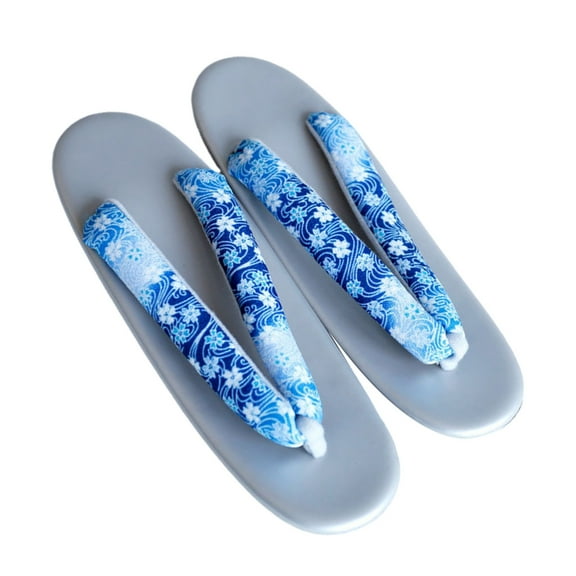 Women Clogs Sandals Traditional Japanese Geta Slippers Flower Print Geta Slippers Japanese Zori Clogs Shoe for Women
