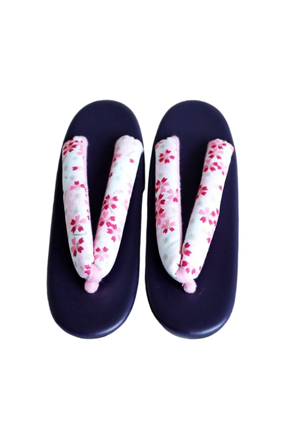 Women Clogs Sandals Traditional Japanese Geta Slippers Flower Print Geta Slippers Japanese Zori Clogs Shoe for Women