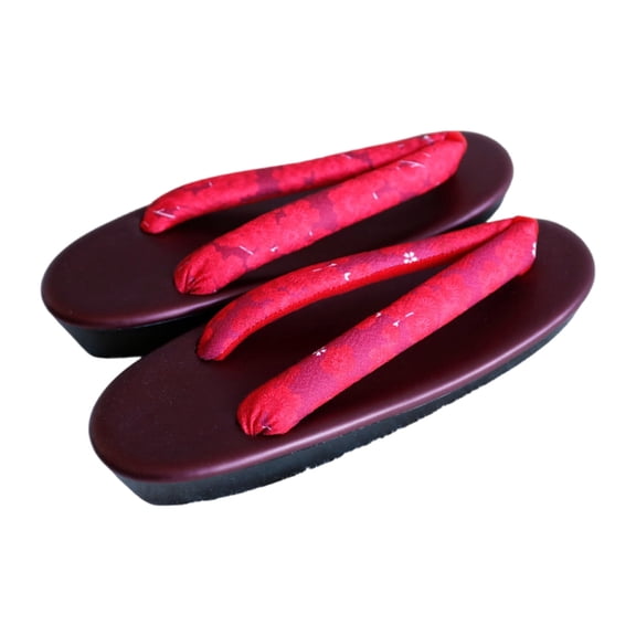 Women Clogs Sandals Traditional Japanese Geta Slippers Flower Print Geta Slippers Japanese Zori Clogs Shoe for Women
