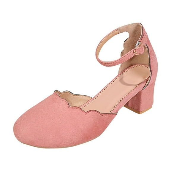 Women Closed Toe Embroidery Chunky Block Heel Sandals Vintage Mary Jane Flats Girls Closed Toe Dolly Shoes Pink Women Sandal