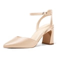 thumbnail image 1 of Women  Closed Toe Heels Chunky Block Heel Ankle Strap Pumps Slingback Heeled Sandals, 1 of 3