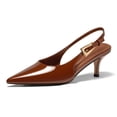 thumbnail image 1 of Women  Closed-Toe, Pointed-Toe Slingback Pumps — Kitten-Heel Formal Footwear, 1 of 4