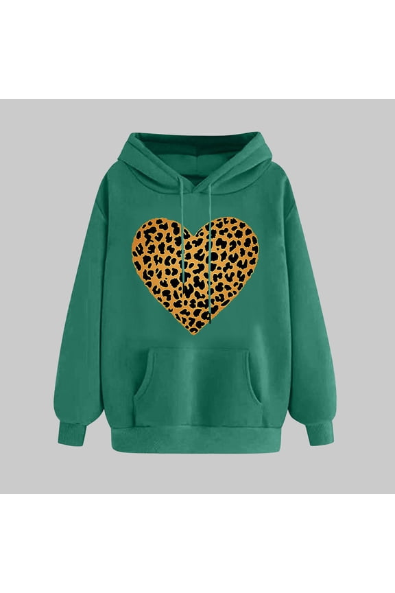 Women Clothes Trendy Clothes Ndbuld Women's Print Winter Hoodie Pullover Tops Long Sleeved Comfortable Sweatshirt ,Army Green,XL