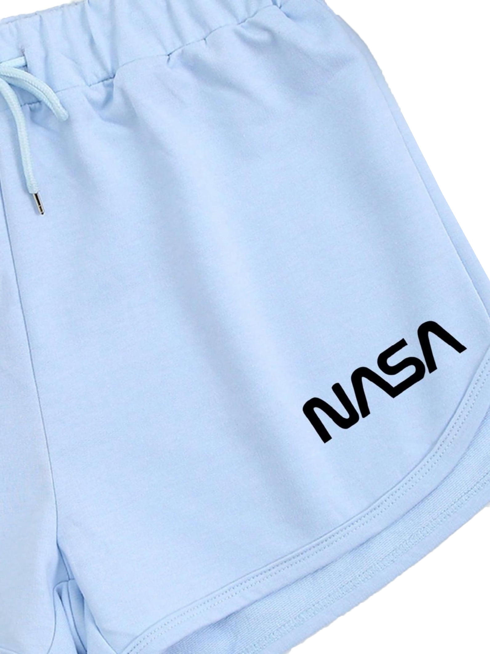 Women Clothing Casual Letter Track Shorts Baby Blue Shorts S