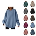 thumbnail image 1 of Women Clothing Women's Solid Color Sweatshirt Women Fashion Solid Casual Loose Hoodie Neck Long Sleeve Sport Hoodie, 1 of 8