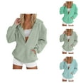 thumbnail image 1 of Women Clothing Women's Solid Color Sweatshirt Women's Tree Print Casual Long Sleeved Drawstring Hooded Jacket Zipper Hooded Sweatshirt, 1 of 5