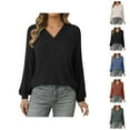 thumbnail image 1 of Women Clothing Women's Solid Sweatshirt Women's European And Autumn Casual Pullover V Neck Striped Loose Long Sleeved T Shirt Top Sweater, 1 of 7