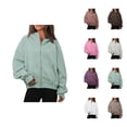 thumbnail image 1 of Women Clothing Women's Solid Sweatshirt Women's Loose Coat Hooded Cardigan Zipper Hoodie, 1 of 9