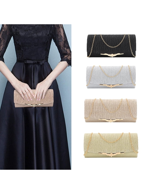 Women Clutch Bag Elegant Sequins Evening Clutch Purse Chain Shoulder Bags Sparkly Evening Bridal Prom Party Handbag Purse/Apricot
