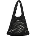 thumbnail image 1 of Women Clutch Handbag Tote Cotton Crochet Bucket Top-handle Drawstring Summer Beach Woven Fishing Net Pouch Purse, 1 of 6
