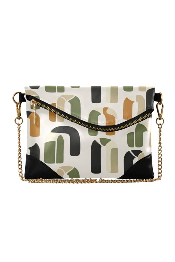 Women Clutch Purse Elegant Crossbody Shoulder Bag with Wristlet & Crossbody Strap Arch Motif